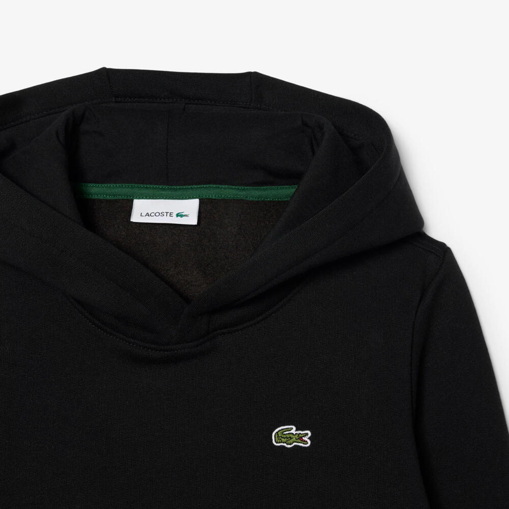 NEW Lacoste Boys Black Hoodie with pocket Size 10A/ S NWT Organic Cotton blend - Picture 2 of 7